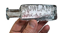 Antique ROWLANDS MACASSAR OIL London Pontil Bottle c1840 Flint Glass Open Pontil picture
