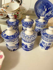 Vintage Spode Blue Italian collection spice jars picture