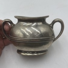 VINTAGE 1912 PENNSYLVANIA RAILROAD SIDE MARKED SILVER DOUBLE HANDLED SUGAR BOWL picture