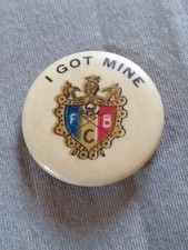 Antique I Got Mine Skull And Crossbones Pinback Button. picture