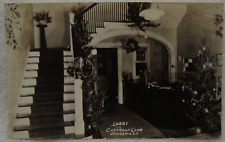 Rare 1920s CHEVROLET CLUB Janesville WI CHRISTMAS TREE Front Lobby RPPC Postcard picture