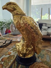 1971 Ezra Brooks Golden Eagle whiskey decanter decorated with 24k gold picture