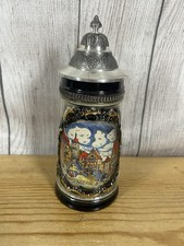 Vintage German Beer Stein With Hand Painted Scene Of Rothenburg Ob Der Tauber picture