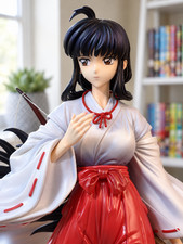 Inuyasha Kikyo Priestess Figure 32cm 12.6in Bow Anime Statue Collectible Gift picture