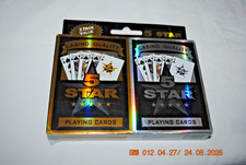 5 Star Casino Quality Poker Size Playing Cards 2 Deck Value Pack Gold & Silver picture