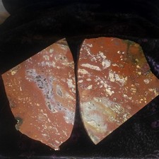 Mossy Jasper Agate Slabs With Vivid Pockets Of Purple And Reds. 8.64 Total Wt. picture