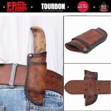 TOURBON Vintage Leather Knife Sheath Fixed Blade Case Pocket Knives Belt Pouch picture