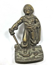Vintage Bronze/Metal Pirate w/ Treasure Chest Figurine Statue picture