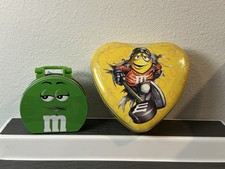 M&M's Mars Sport Heart Tin Yellow & Green Candy Tin Collectible 2008 GALERIE picture
