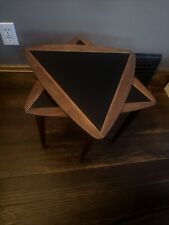Mid Century Modern Arthur Umanoff Stacking Triangle Table Set 1950's picture