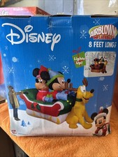 MG17 - Vintage 2004 Gemmy Disney 8ft Airblown Self Inflatable Christmas Sled picture