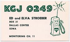 VTG 1960s Conoco Gas Station, Dallas Center Iowa - Ed Stroeber QSL Card CB Radio picture