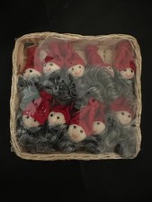 IKEA Kotte Mini Christmas Ornaments Vinterfest Gnome Elves in Basket Yrsno 2010 picture