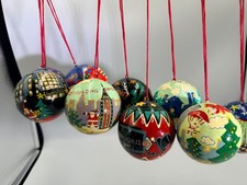 9 Artist Michael Storrings Hand Painted Bloomingdale's NYC Landmarks Ornaments picture