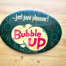 Vintage Bubble Up Soda Advertising Oval Sign “Just Pure Pleasure” 1950s picture