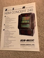 Original 1985 11-8 1/4” Nsm Concert 240 Never fail jukebox FLYER picture