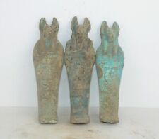 Rare Ancient Egyptian Antique 3 Anubis Ushabti Statues BC Egyptology picture