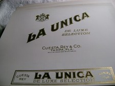 LA UNICA.TAMPA,FLORIDA-VINTAGE INNER CIGAR BOX -EMBOSSED LABEL  picture