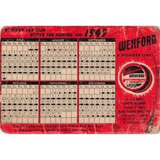 Vintage 1949 Shakespeare Wexford Wonder Line Fishing Calendar Card VG picture