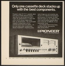 Pioneer CT-7171 Cassette Tape Deck Vintage Print Ad 1975 picture