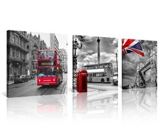 NAN Wind 3 Pcs Canvas Wall Art 20X20inch London Bus picture