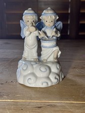 Vintage Seymour Mann Angels Horn Drum Porcelain Music Box Figurine Taiwan picture