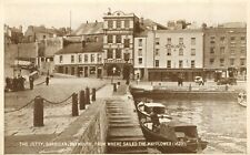 The Jetty, Plymouth, DEVON where MAYFLOWER sailed for USA (1620) POSTCARD c1935 picture