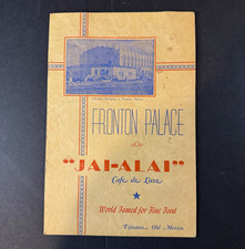 Vintage 1948 Jai Alai Fronton Palace Menu Tijuana Mexico Cafe Deluxe w Insert picture