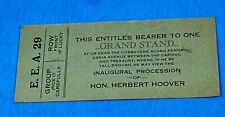 1928 Herbert Hoover Spoof Inaugural Procession Ticket. picture