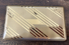 Vintage Elgin American ART DECO Goldtone Cigarette Case Compact picture