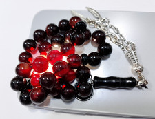 33 beads aqeeq shafat al abd tasbih natural black red agate misbah islamic picture
