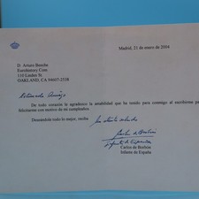 INFANTE CARLOS DE BORBON SIGNED AUTOGRAPH LETTER 2004-Original ROYALTY picture