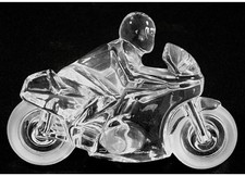 Scarce Signed DAUM FRANCE Crystal Circuit Motorcycle /Racer by XAVIER FROISSART picture