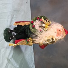 2009 Byers' Choice Carolers Santa Figurine Wreath Victorian Gift Hand Painted picture