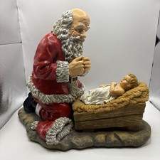 Roman Inc Kneeling Santa Figurine #82272 Praying Baby Jesus Christmas Manger New picture