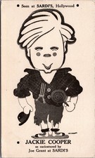 Jackie Cooper Caricature Postcard Sardi's Hollywood Joe Grant 1930s-40s picture