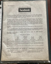 2012 Facebook, Inc. IPO Final Prospectus Initial Public Offering Rare META picture