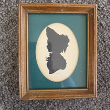 Vintage Sidney Z. Luccas Silhouette Lady in Bonnet Stamped 2449 Framed  1930-50 picture