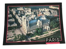 Postcard Paris France Aerial View Notre-Dame de Paris & Archbishop's Garden picture