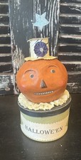 Vtg RARE Nicol Sayre Halloween Hat Pumpkin Jack-on-a-Box Seasons Cannon Falls 8