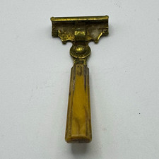 Ever-Ready Vintage Metal Safety Razor Amber Handle PAT Marked for Restoration picture