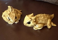 Vintage Ceramic 2  Horn Toads  Salt and Pepper -  Sets Species Decor Collectible picture
