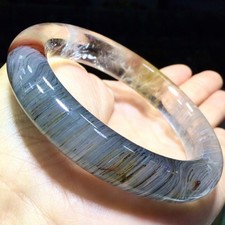 55.5mm  A++ Natural Ghost blue Rabbit hair Rutile quartz crystal energy bracelet picture
