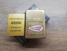 VTG RARE SOLID BRASS ZIPPO LIGHTER 1932-1991 HARLEY DAVIDSON HD TANK DESIGN picture