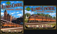 Illinois Central Panama Limited 2 Poster Bundle 11x17 & 17x11 Unframed picture