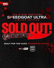 Montana Knife Co. MKC Blood Brothers Speedgoat Ultra - Marbled CF - Red MagnaCut picture