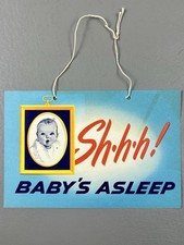 Vintage Gerber Baby Food Shhh Baby's Asleep Advertising Door Hanger Sign picture