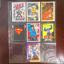 SkyBox 1992 Marvel/DC Prototype Trading Card Lot (7) Hulk Superman Venom picture