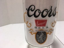 VINTAGE COORS Banquet Beer Glass Clear Glass 32 Ounces MAN CAVE BAR DECOR picture