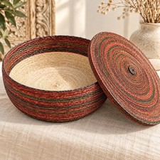 Round Woven Lidded Basket - Exclusive – picture